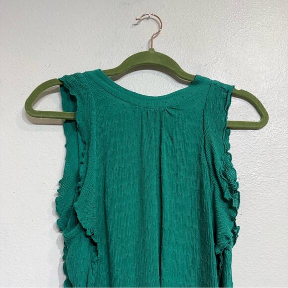 Anthropologie Maeve Green Swiss Dot Sleeveless Blouse Sz M - Picture 3 of 11